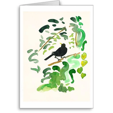 Blackbird in the Garden - card