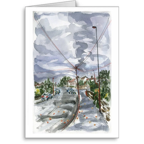 Looking Up Woodland Lane - card