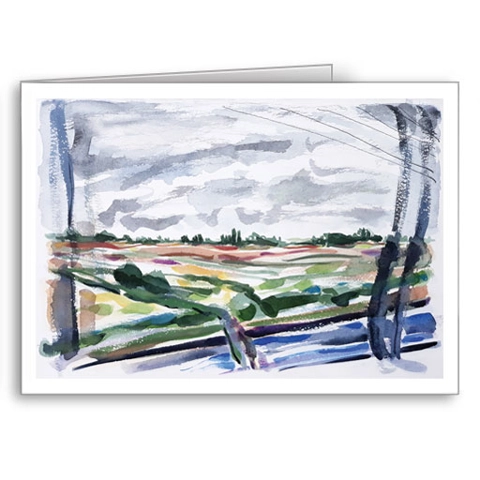 View From the Train Window (near York) - card