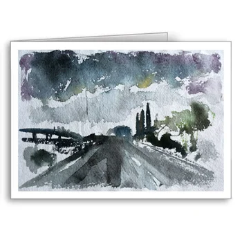 Motorway In The Rain - card