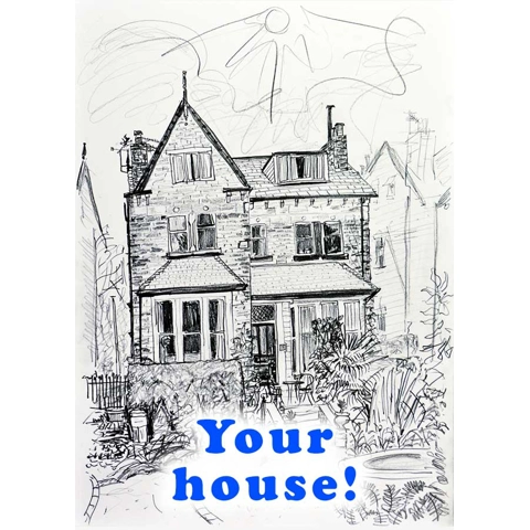 House Portrait A3 Drawing House Portrait A3 Drawing