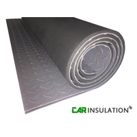 Grey Van Floor Sound Deadening Checker PVC Plate, 1.5m² Layered Floorflex