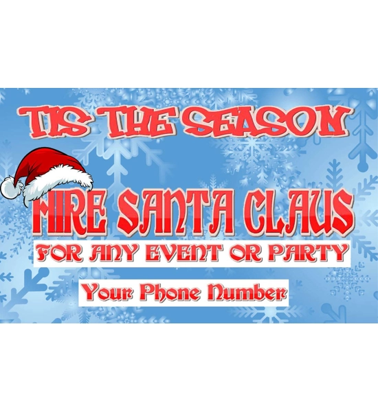 BLUE HIRE SANTA  MED 12X18