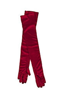 Long Red Gloves Adult burgundy in color