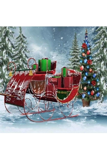 10' x 10' SANTA SLEIGH BACKDROP