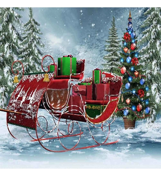 10' x 10' SANTA SLEIGH BACKDROP