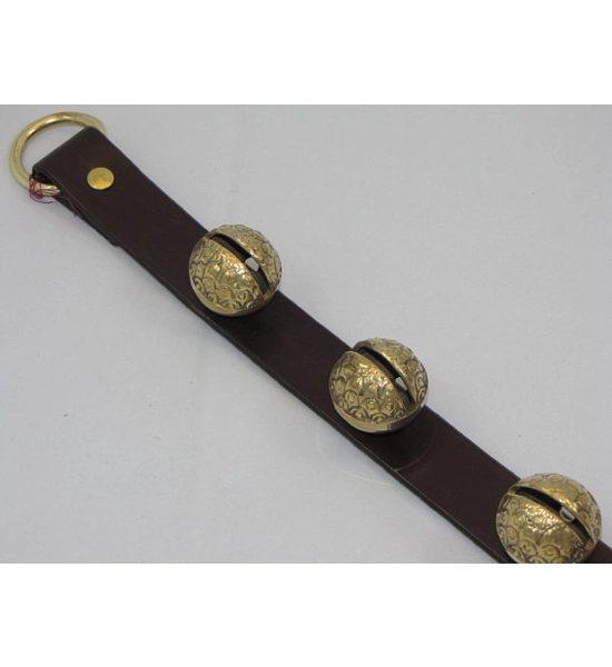 Leather Raspberry sleigh bells