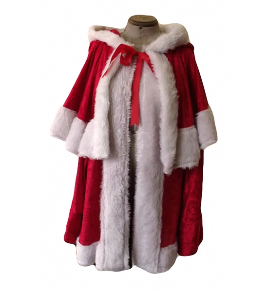 Father Christmas Red Velvet Santa Claus/Xmas Suit/jacket and trousers/faux fur