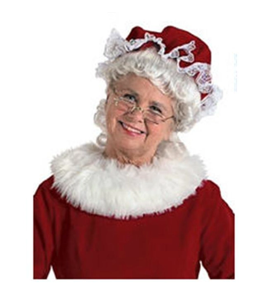 Halco 7951 Mrs. Claus Velvet Mop Hat Red