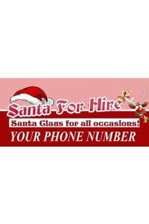 Santa for Hire Sign 1 pair 12 x 18