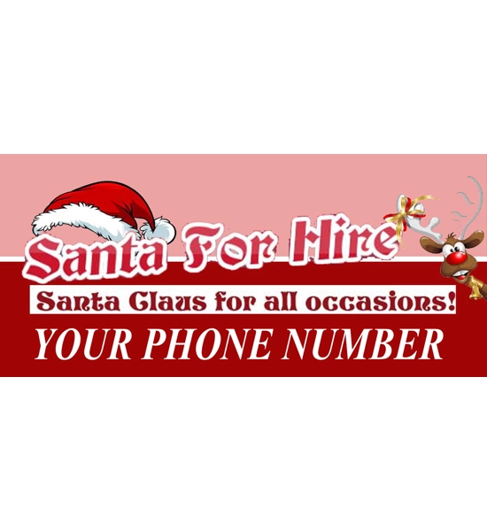 Santa for Hire Sign 1 pair 12 x 18