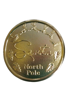 1 1/8 inch Santa Gold Button sew-on / Removable