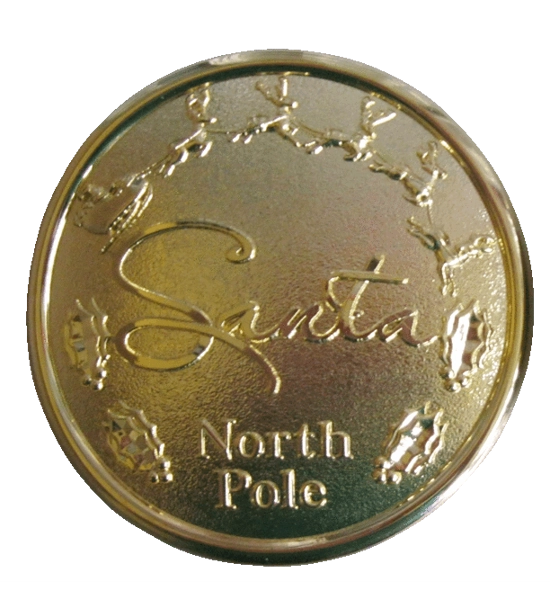 1 1/8 inch Santa Gold Button sew-on / Removable