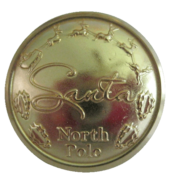 1 1/8 inch Santa Bright Brass sew-on
