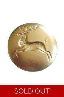 1 1/8 inch Reindeer Button Bright Brass Sew on /..