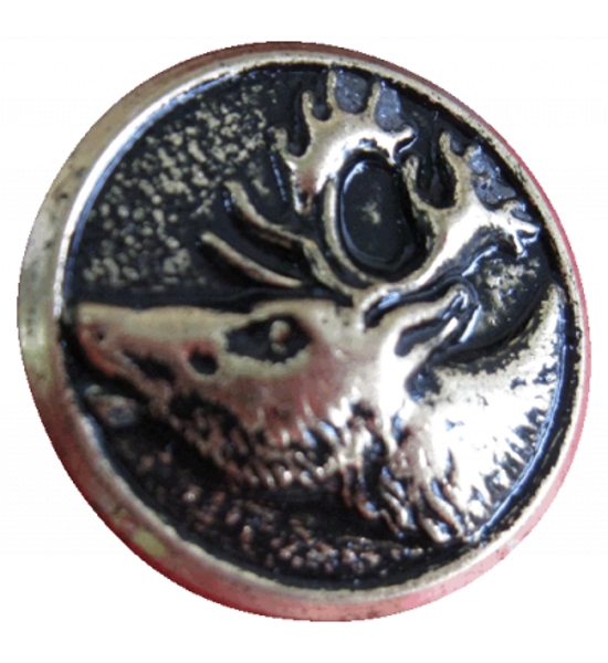 7/8 inch Reindeer Head Antique brass sew on