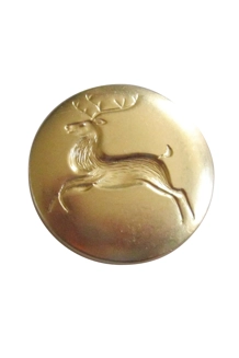 3/4 inch Reindeer Button Bright Brass Sew on 3/4 inch Reindeer Button Bright Brass Sew on