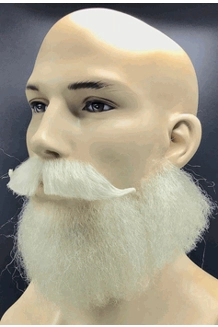 White Beard Set - Classic Short Wingtip Set Glue- on