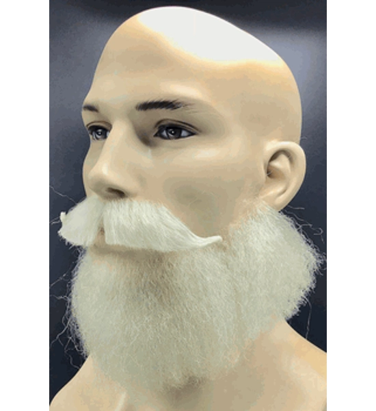White Beard Set - Classic Short Wingtip Set Glue- on