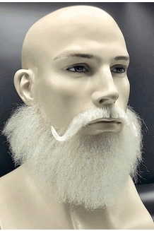 White Beard Set - Short Wide Wingtip Set Glue - on