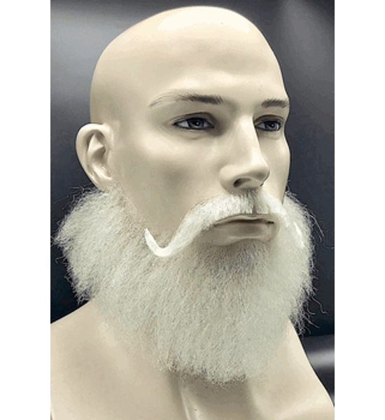 White Beard Set - Short Wide Wingtip Set Glue - on