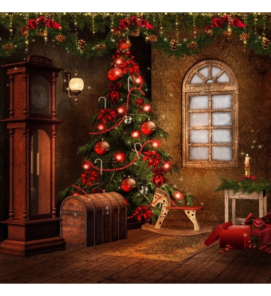 Christmas Vinyl Photography Backdrop 10x10ft