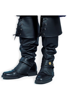 PIRATE Boot Tops Covers Deluxe Black Men Renaiss..