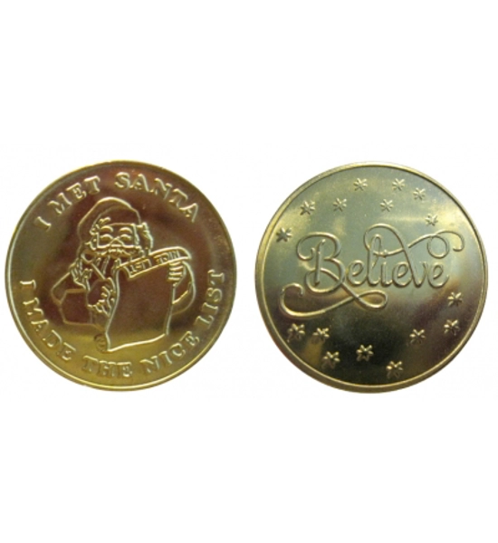 BAG OF 100* SOLID BRASS " I MET SANTA - I MADE THE NICE LIST/ Believe