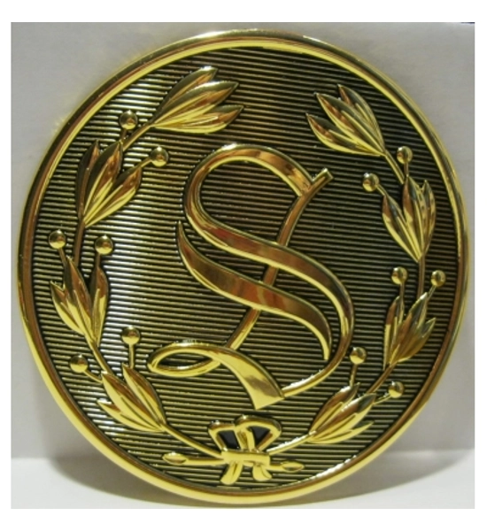 SPECIAL "S" BUCKLE WITH A BLACK BACKGROUND FITS A 4" BELT