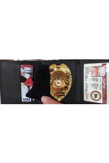 TRI-FOLD WALLETS WITH SANTA BADGE