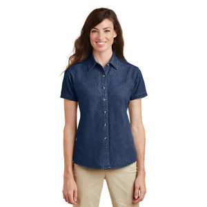 Port & Company Ladies Short Sleeve Value Denim Shirt