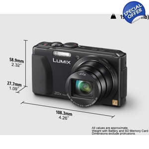 Panasonic Lumix DMC-TZ40 Digital Camera in Black