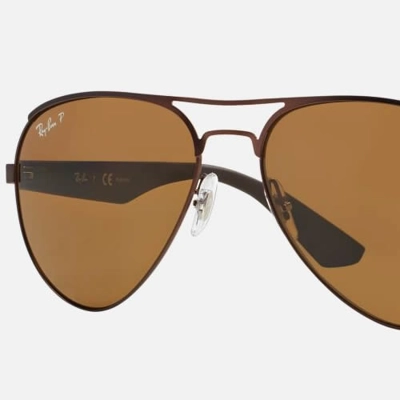 Ray-Ban Gold/ Brown Sunglasses