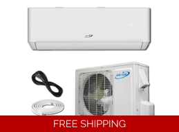 AirCon 24K-Btu 20 SEER2 Mini Split Heat Pump (-13°F) Wifi, E-Star: 12.5 EER/9 HSPF (R410a)