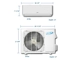 AirCon 12K-Btu 23 SEER2 Mini Split Heat Pump (-13°F) WIFI, E-Star: 13 EER/9.5 HSPF (R410a)