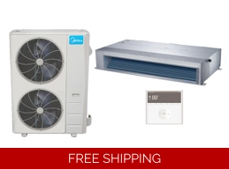 Midea 48K-Btu 15.1 SEER2 Slim Duct Mini Split H-Heat Pump (-22°F) 9.3 EER/10 HSPF (R410a)