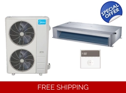 Midea 48K-Btu 15.1 SEER2 Slim Duct Mini Split H-..