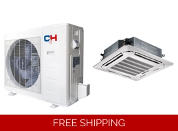 C&H 36K-Btu 19.2 SEER2 Ceiling-Cassette Mini Split Heat Pump (5°F) 9.4 EER/8.8 HSPF (R410a)