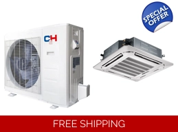 C&H 36K-Btu 19.2 SEER2 Ceiling-Cassette Mini Split Heat Pump (5°F) 9.4 EER/8.8 HSPF (R410a)