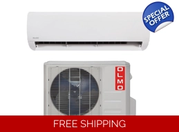 Olmo 9K-Btu 115V 17 SEER2 Mini Split Heat Pump AC (5°F) E-Star: 10.10 EER/9 HSPF (R410a)