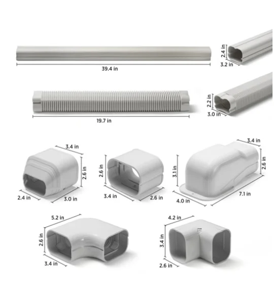 3" PVC Line Cover for Ductless Mini Split Units - Paintable and Extendable for Longer Lengths