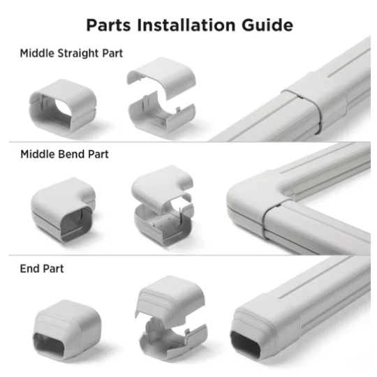 3" PVC Line Cover for Ductless Mini Split Units - Paintable and Extendable for Longer Lengths