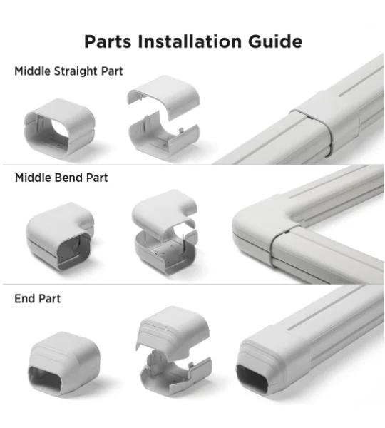 3" PVC Line Cover for Ductless Mini Split Units - Paintable and Extendable for Longer Lengths