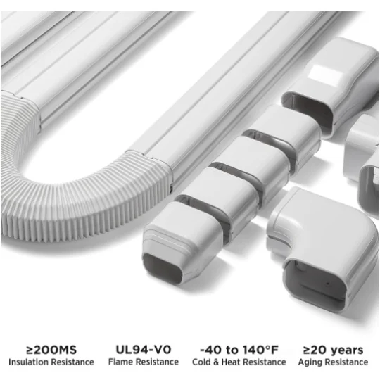 3" PVC Line Cover for Ductless Mini Split Units - Paintable and Extendable for Longer Lengths