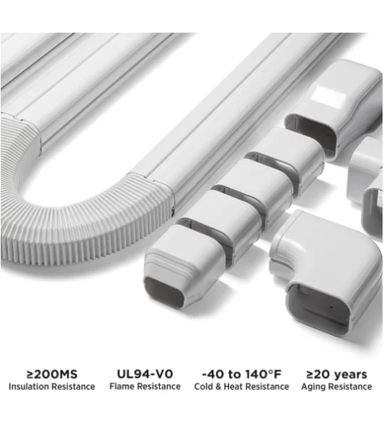 3" PVC Line Cover for Ductless Mini Split Units - Paintable and Extendable for Longer Lengths