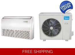 Midea 36K-Btu 19 SEER2 Floor-Ceiling Mini Split H-Heat Pump (-22°F) 8.5 EER/9 HSPF (R410a)