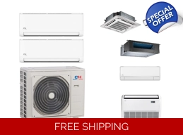 C&H 2-Room Mini Split Heat Pump (-13°F) E-Star: 22.9 SEER2/13.9 EER/10.5 HSPF (R410a)