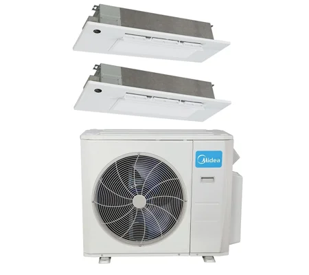 Midea 2-Zone Slim Cassette Mini Split H-Heat Pump (-22°F) E-Star: 22.4 SEER2/12 EER/9.5 HSPF (R410a)