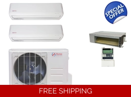 Norton 2-Room Mini Split Heat Pump (-13°F) 22.5 SEER2/12.5 EER/10.3 HSPF (R410a)