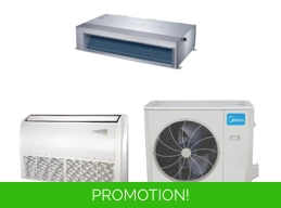 Midea 23 SEER (18+18) 36K-Btu 2-Zone Mini Split Heat Pump Clearance (R410a)